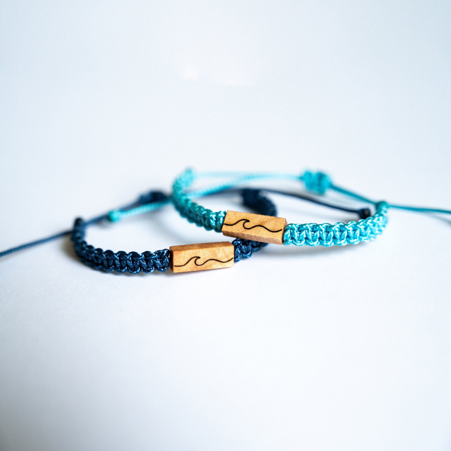 Ocean Wave Reclaimed Wood Adjustable Bracelet