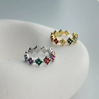 Grandma's Love Blooming Custom 1-6 Flower Groups Ring