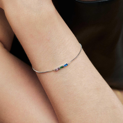 Family Love Baguette Birthstone Bracelet