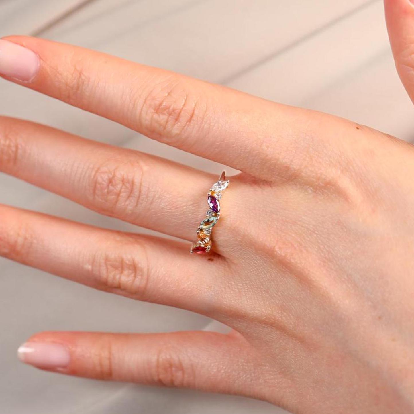 Family Love Personalized Birthstone Ring