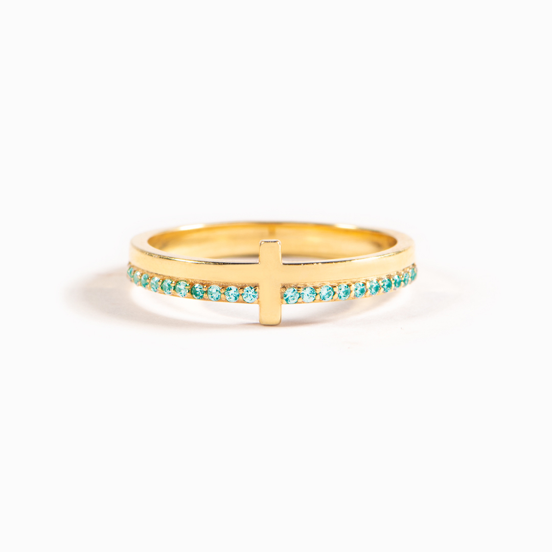 Anxiety Disorder Awareness Cross Ring