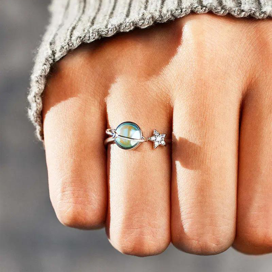 Don't Be Afraid Spinning Star Fidget Adjustable Ring