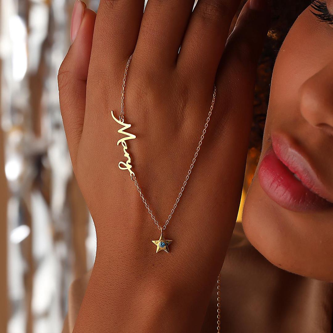 Autism Awareness Personalized Stone And Name Necklace