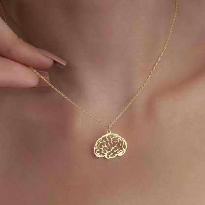 Brain Injury Awareness Strength and Support Dainty Brain Necklace