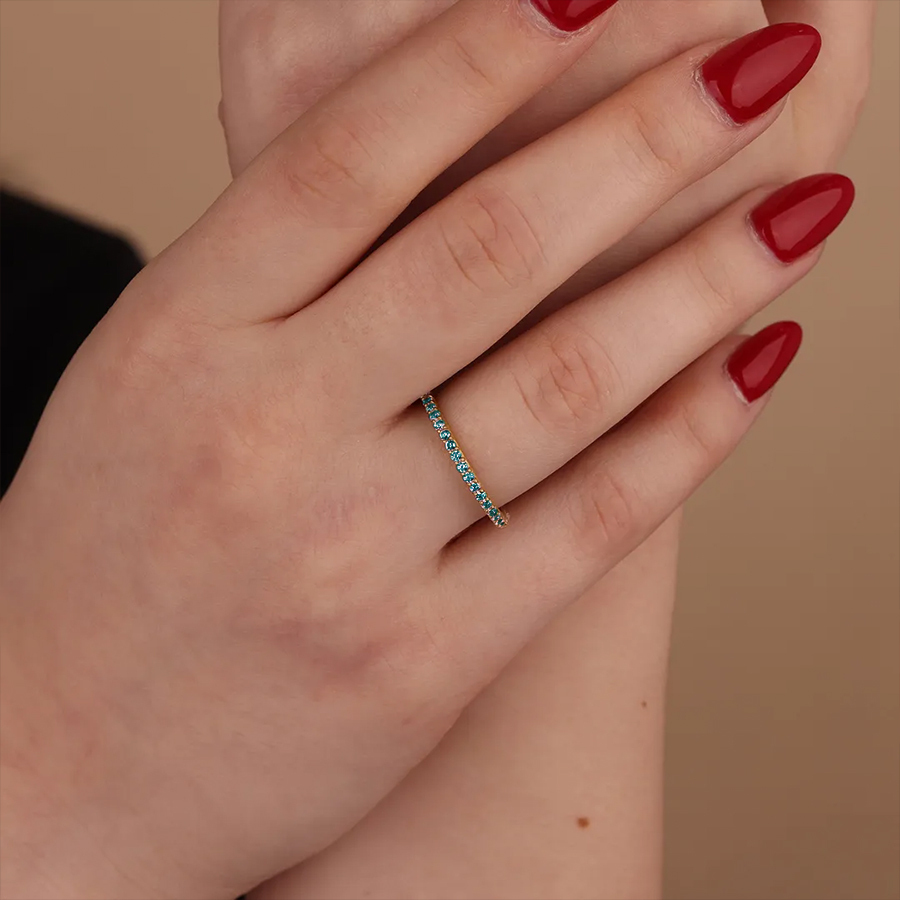 Teal Diamond Ovarian Cancer Ring