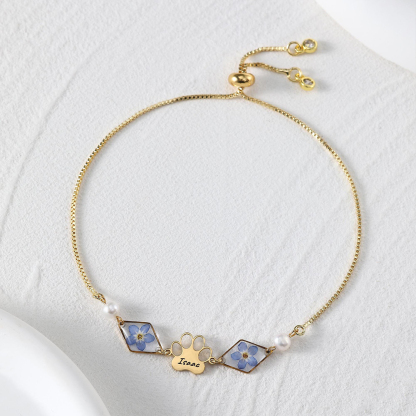 Forever Loved Rainbow Bridge Paw Print Bracelet