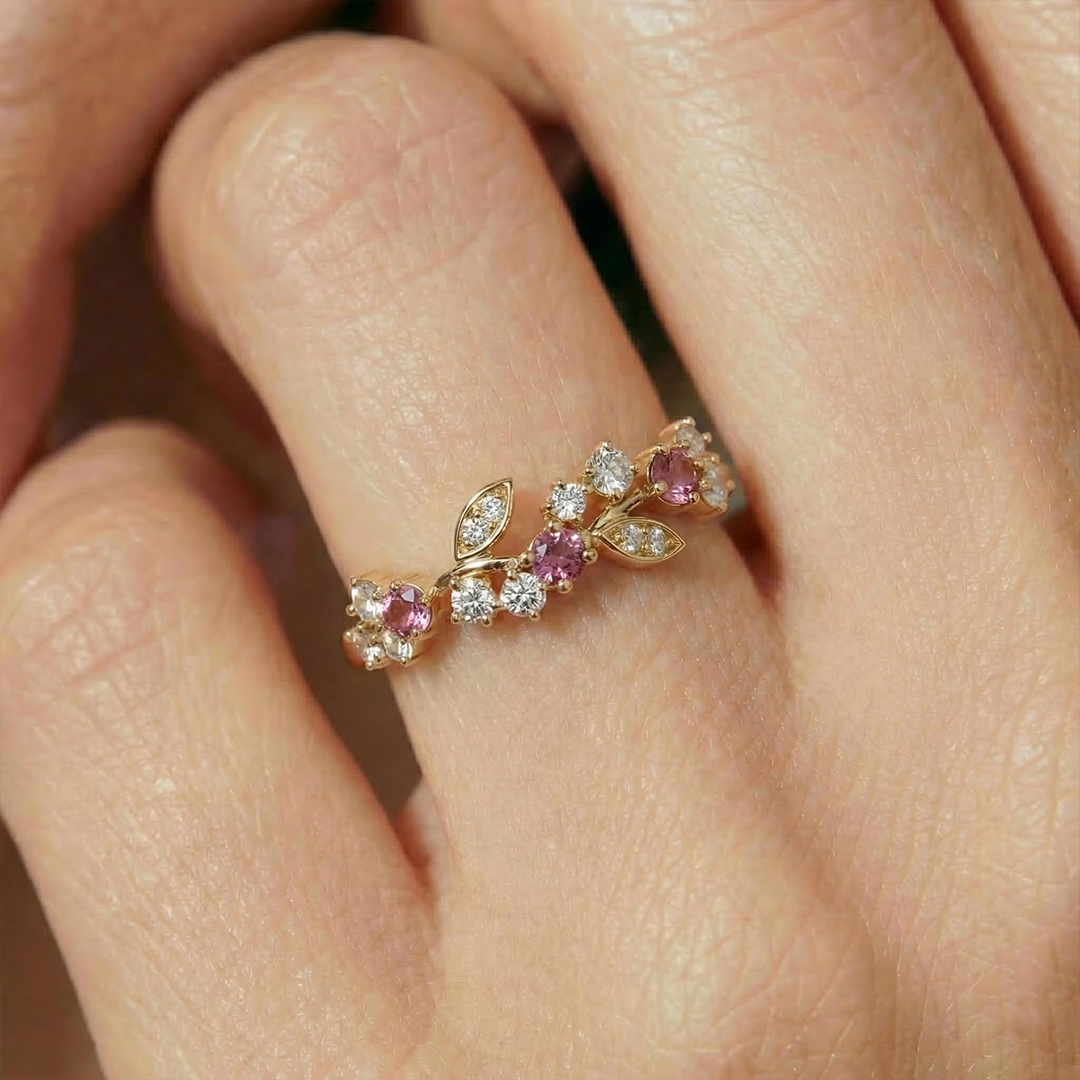 I Am Choosing Me Pink Leaf Ring