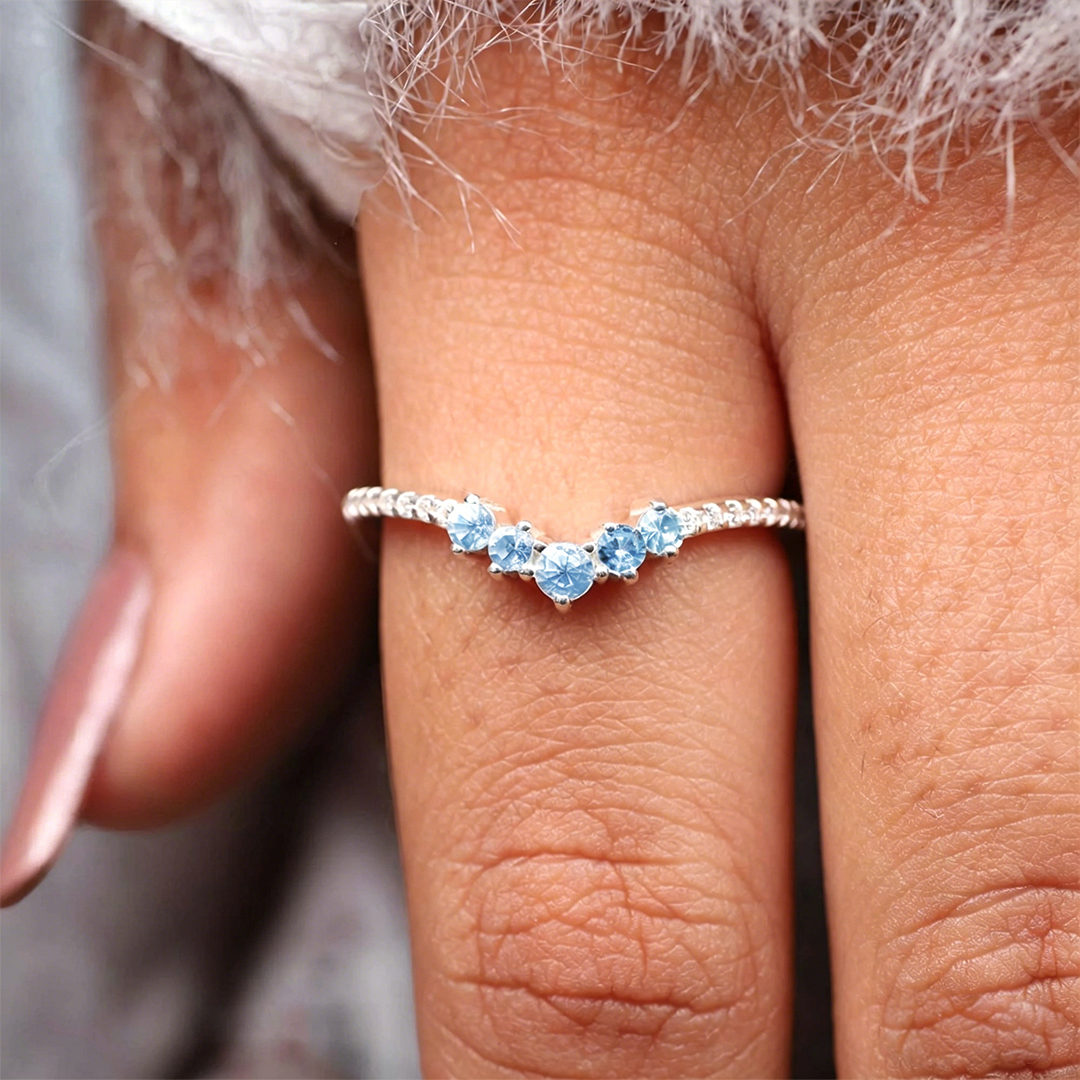 Ovarian Cancer Awareness Strength & Unity Chevron Ring