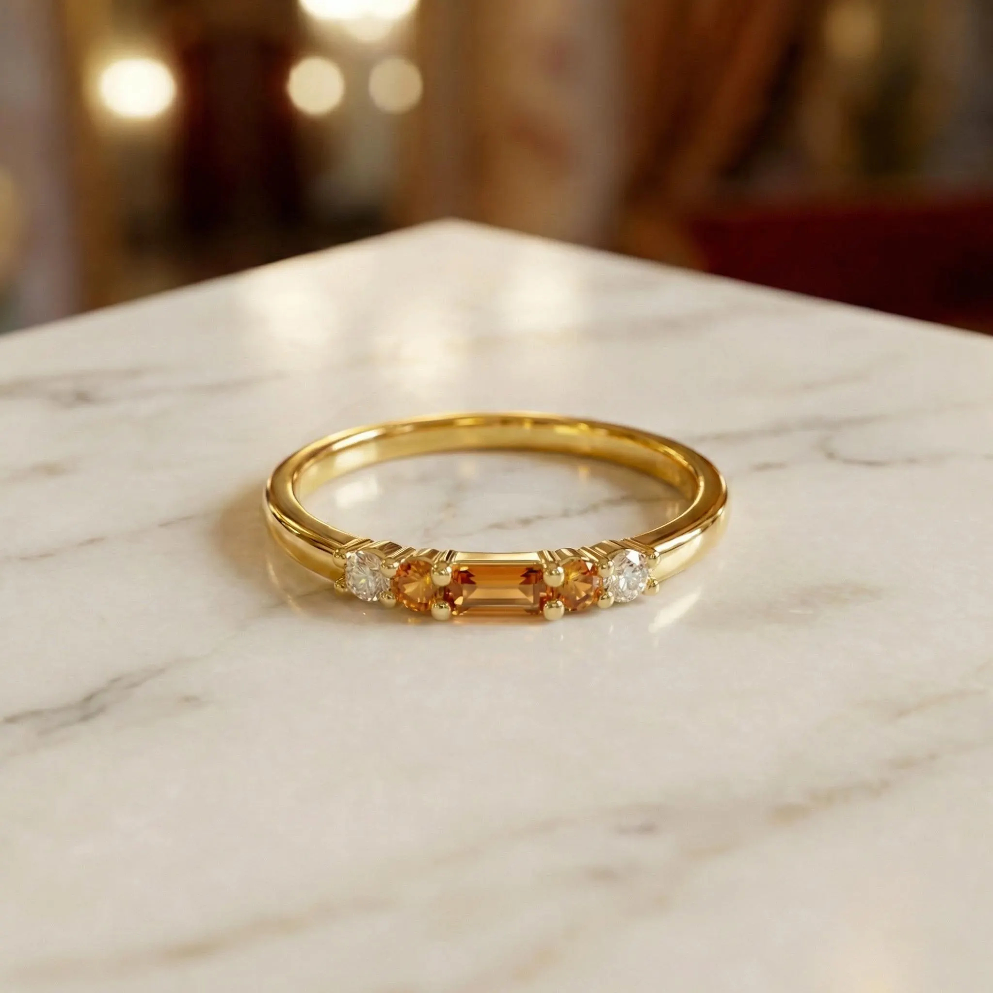 Multiple Sclerosis Awareness Nobody Fights Alone Baguette Orange Ring