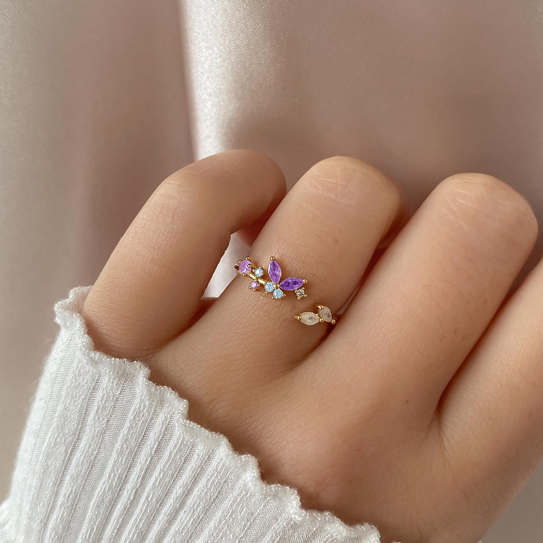 Thyroid Healing Wings Butterfly Ring