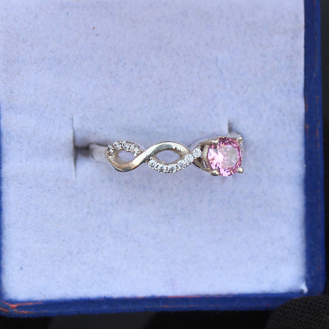Breast Cancer Awareness I Am Enough Pink Sapphire Ring