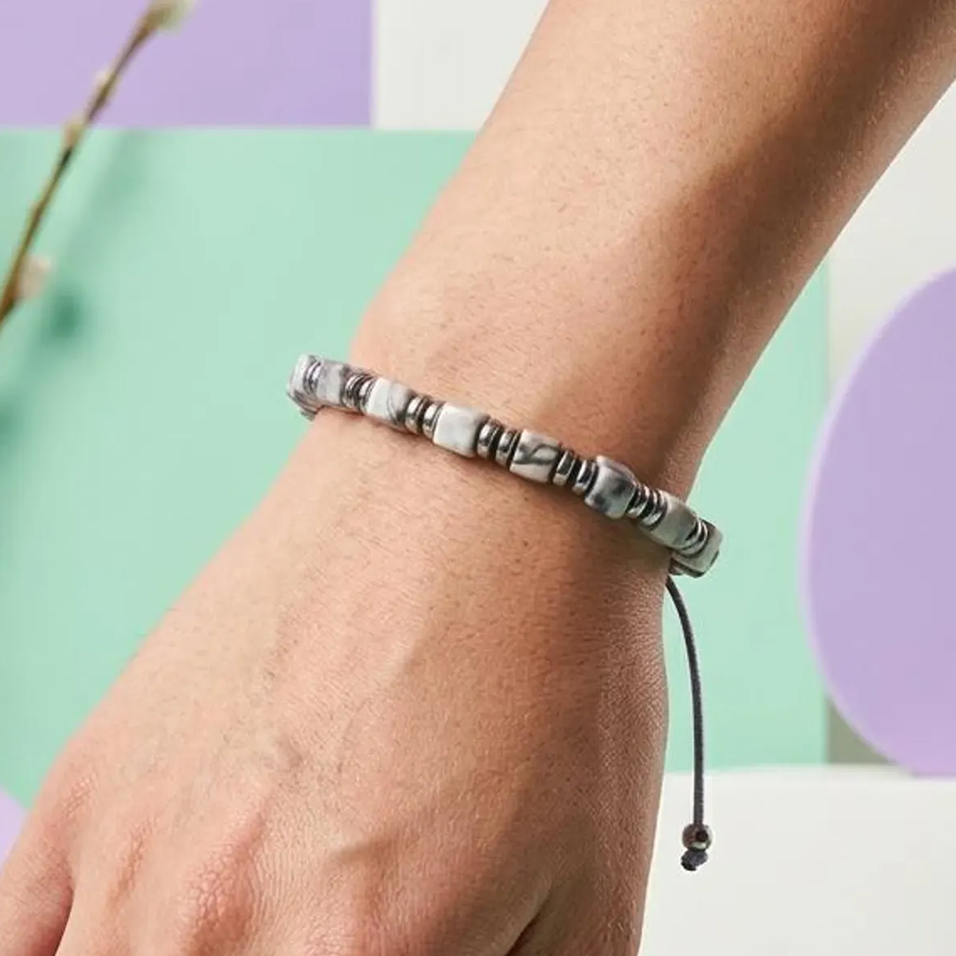 Fierce in White Lung Cancer Awareness Bracelet