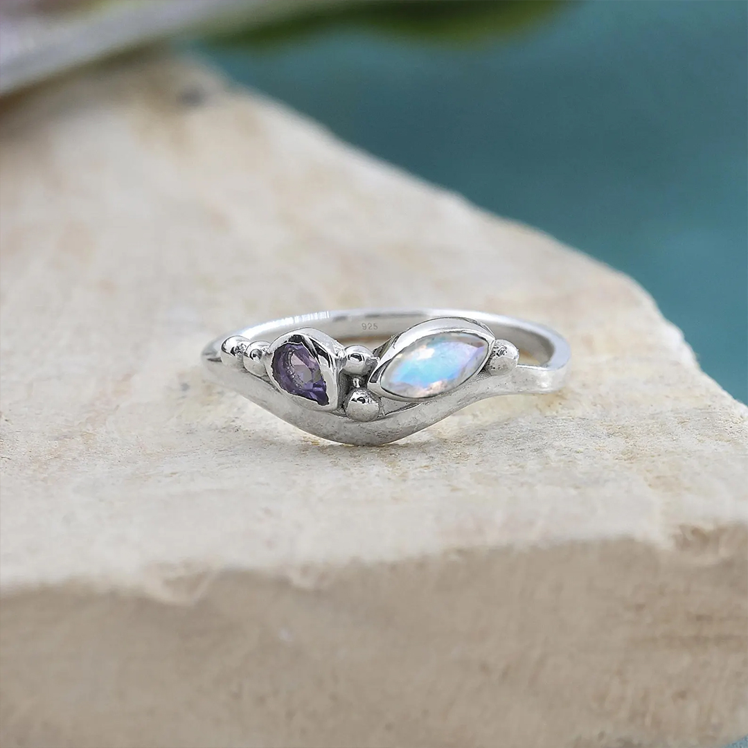 Always Worth Your Love Alzheimer’s and Dementia Awareness Purple Opal Ring