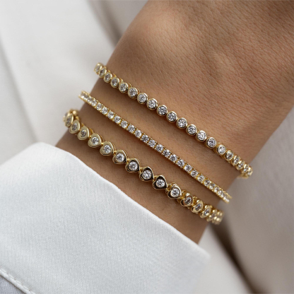 It's OK Heart Shaped Tennis Bracelet