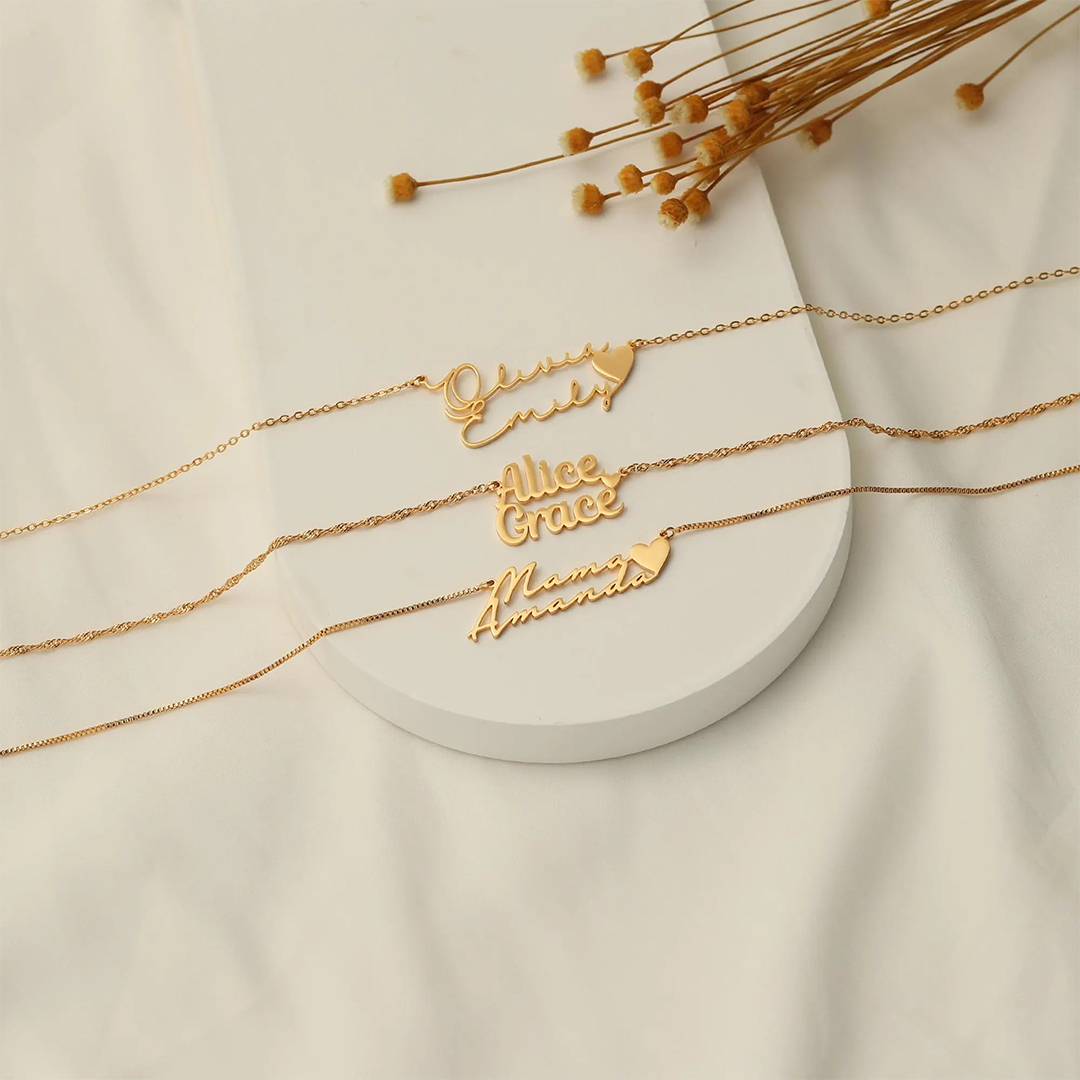 Custom Two Name Mother & Kid Necklace