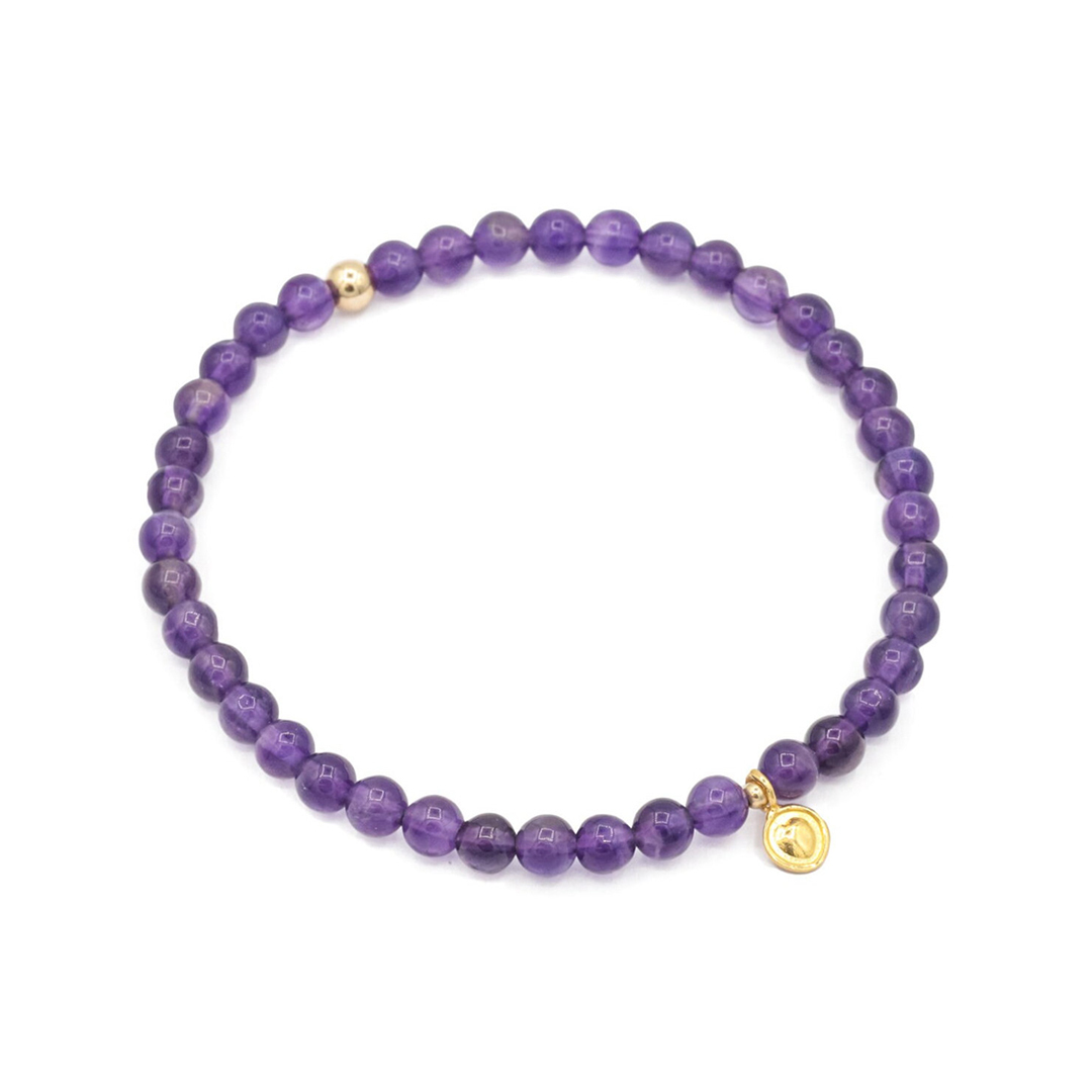Lupus Awareness Purple Amethyst Beaded Bracelet