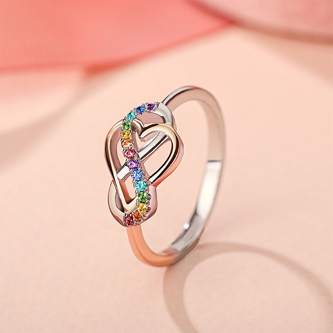 Star Mom Infinity Love Heart Ring