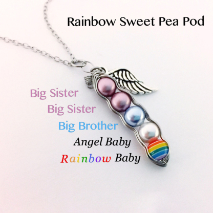 Rainbow Baby Sweet Pea Necklace