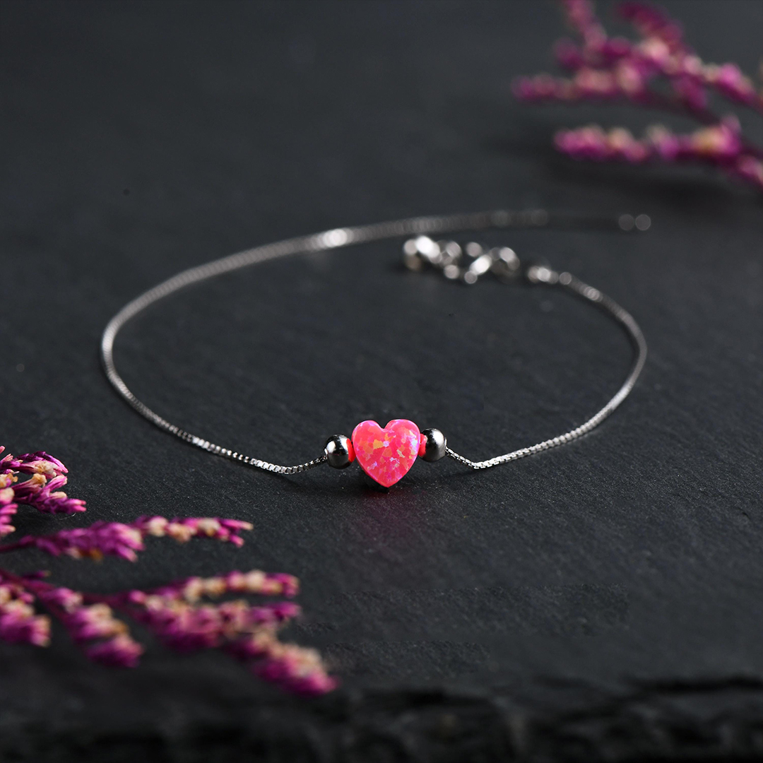 Self Love Red Heart Opal Bracelet
