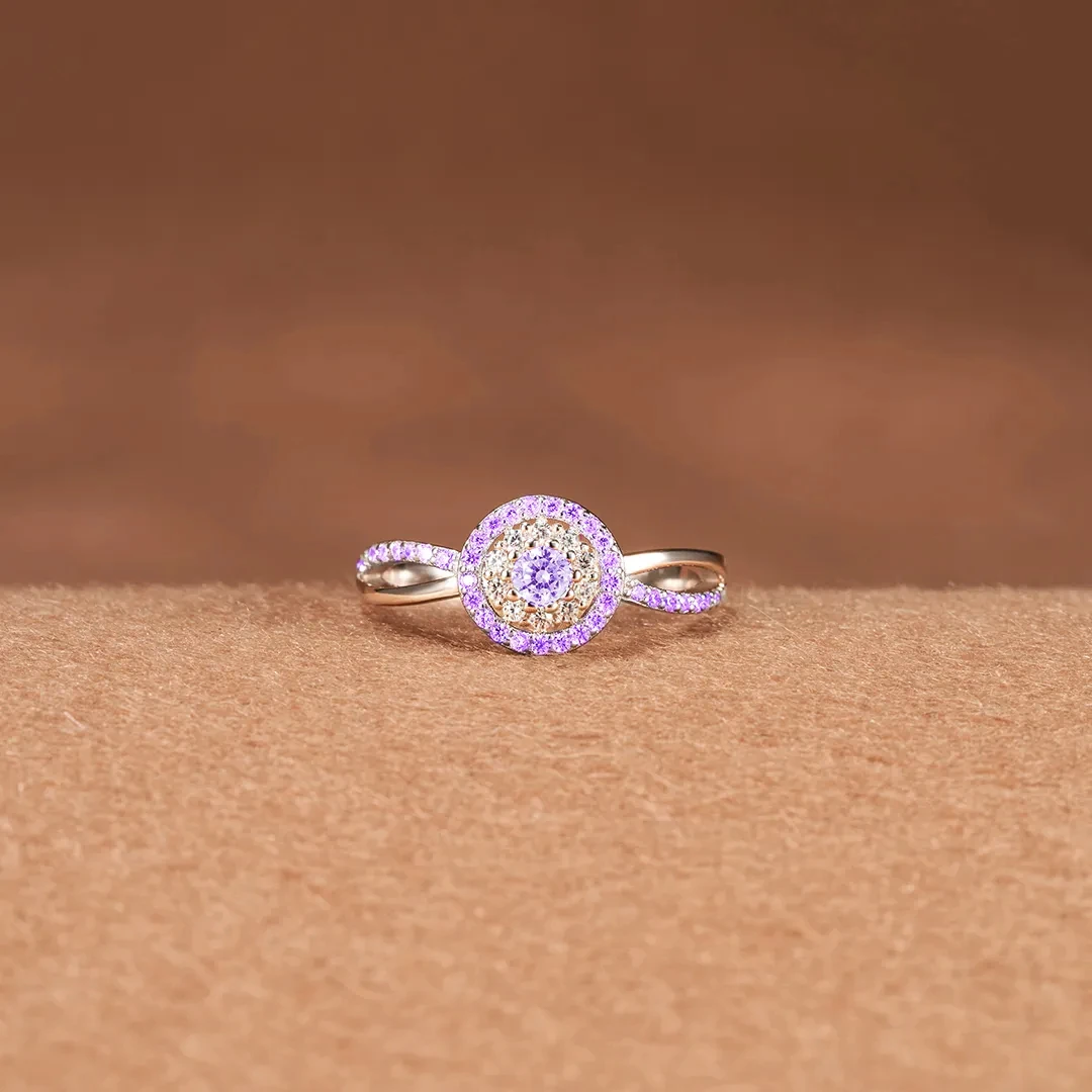 World Sjogren's Awareness I'm Still Me Purple Crystal Ring