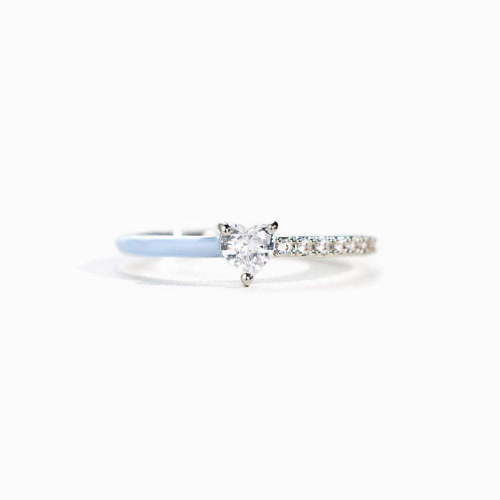 Best Bi♥︎ches Matching Half Enamel Heart-Cut Rings