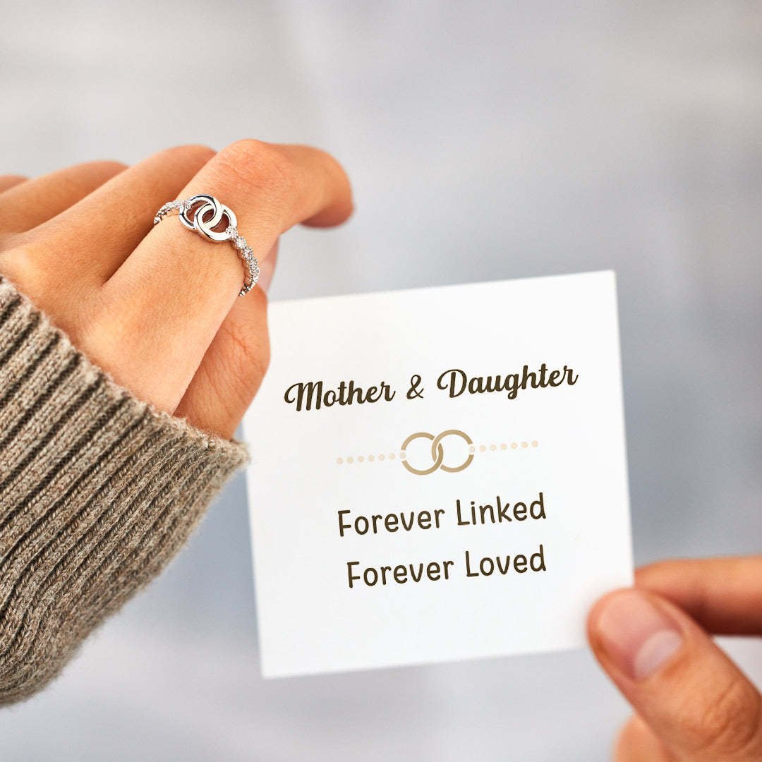 Mother & Daughter Forever Linked Pave Interlocking Ring