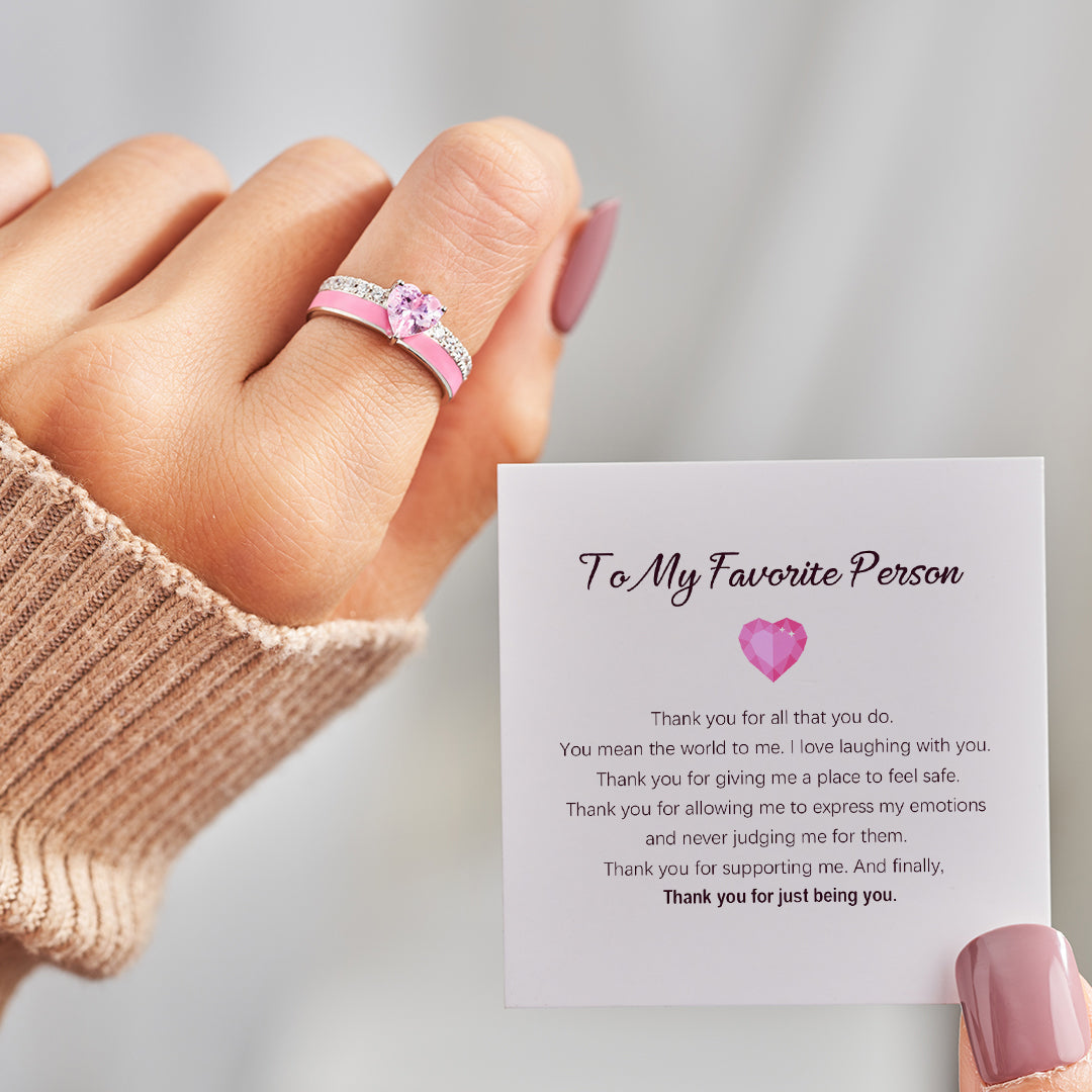 Thank You For Just Being You Pink Heart Ring