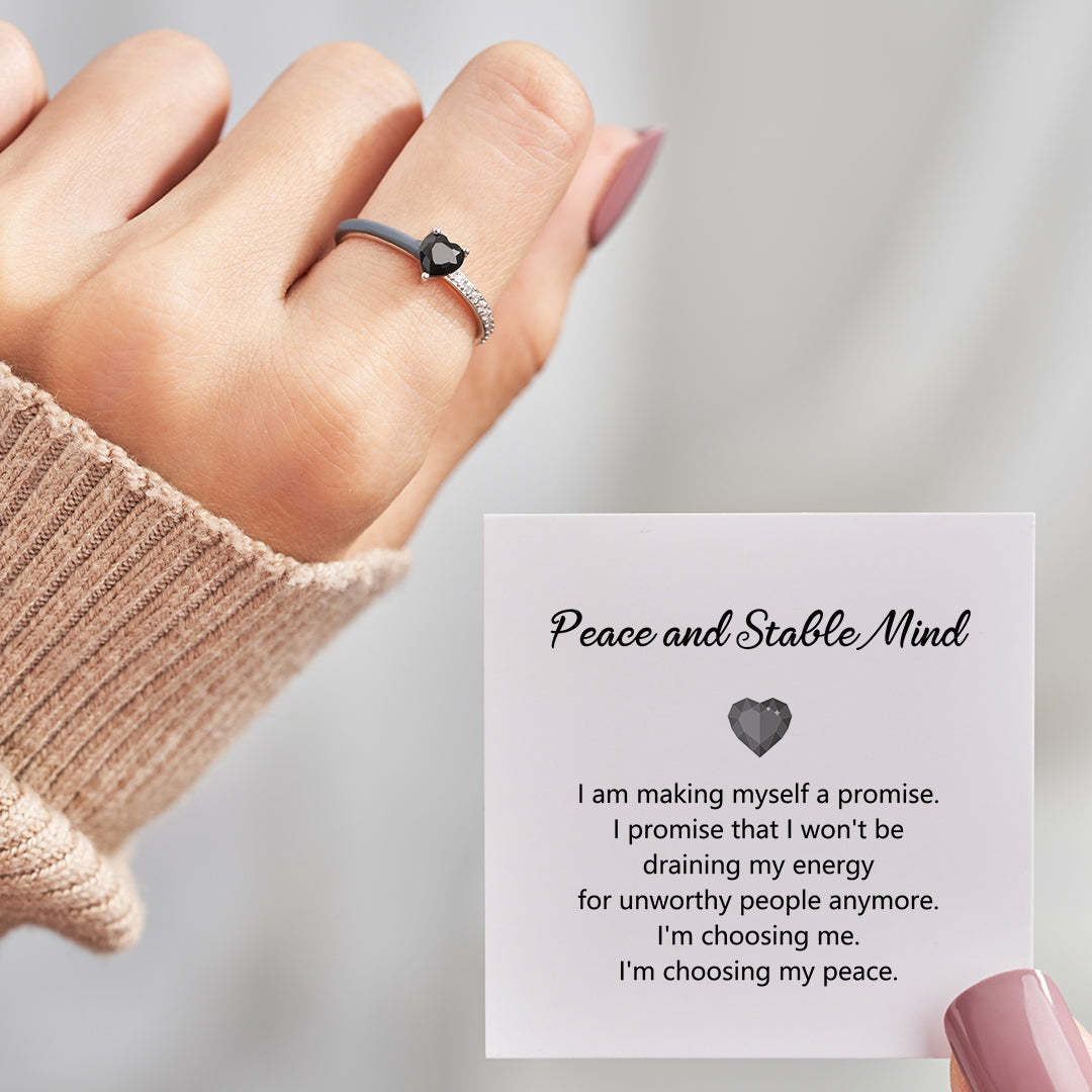 Peace And Stable Mind Enamel Ring