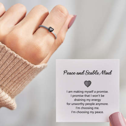 Peace And Stable Mind Enamel Ring