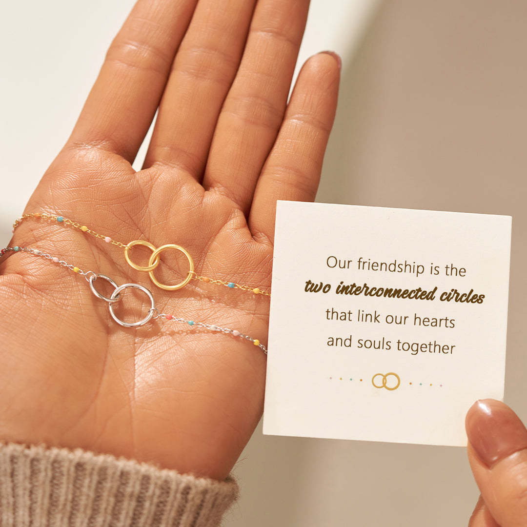 Our Friendship Is Two Interconnected Circles Bracelet