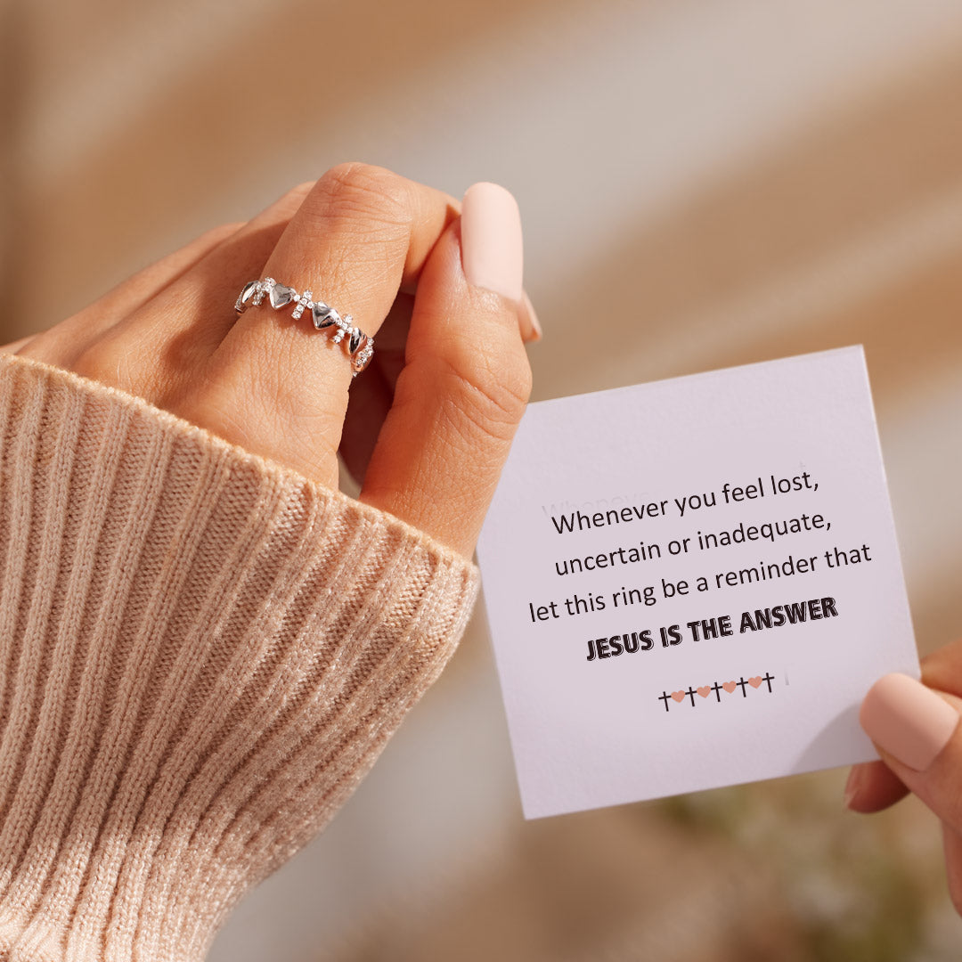 To My Daughter-Cross Heart Ring