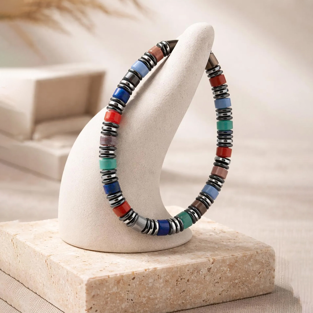 Diabetes Awareness Multi Bead Bracelet