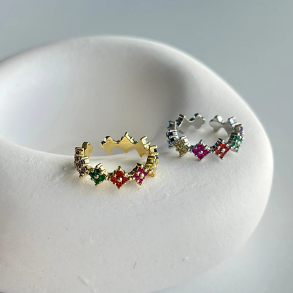 Grandma's Love Blooming Custom 1-6 Flower Groups Ring