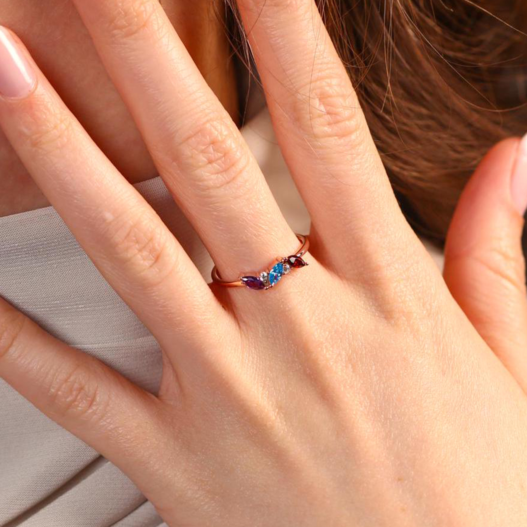 Family Love Personalized Birthstone Ring