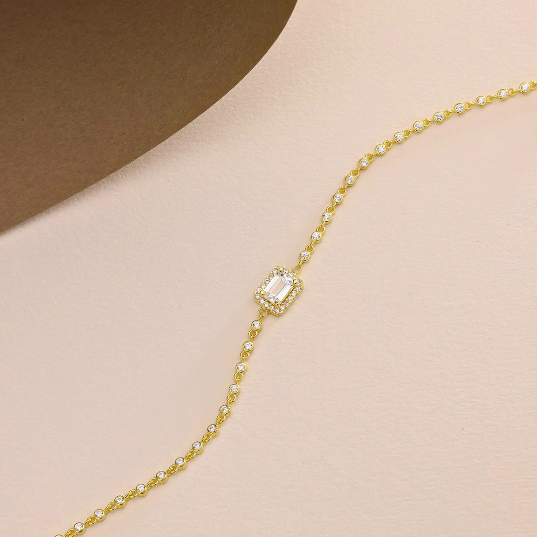 Self Love Cut Chain Baguette Bracelet