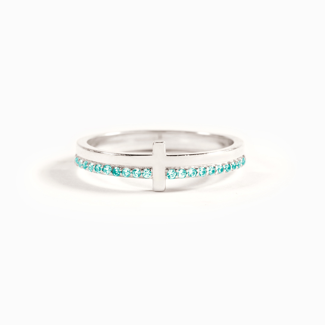 Anxiety Disorder Awareness Cross Ring