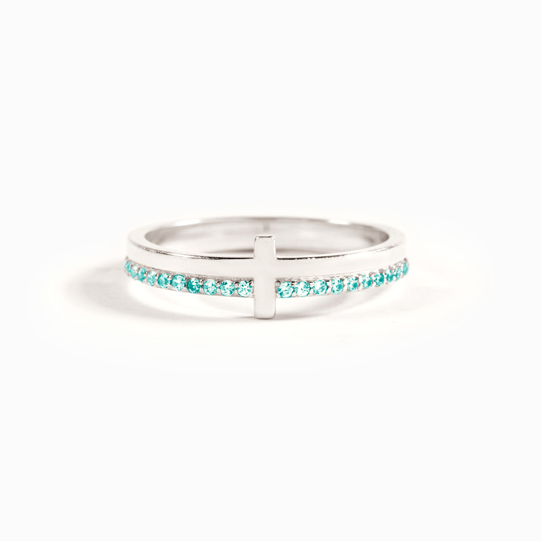 Anxiety Disorder Awareness Cross Ring