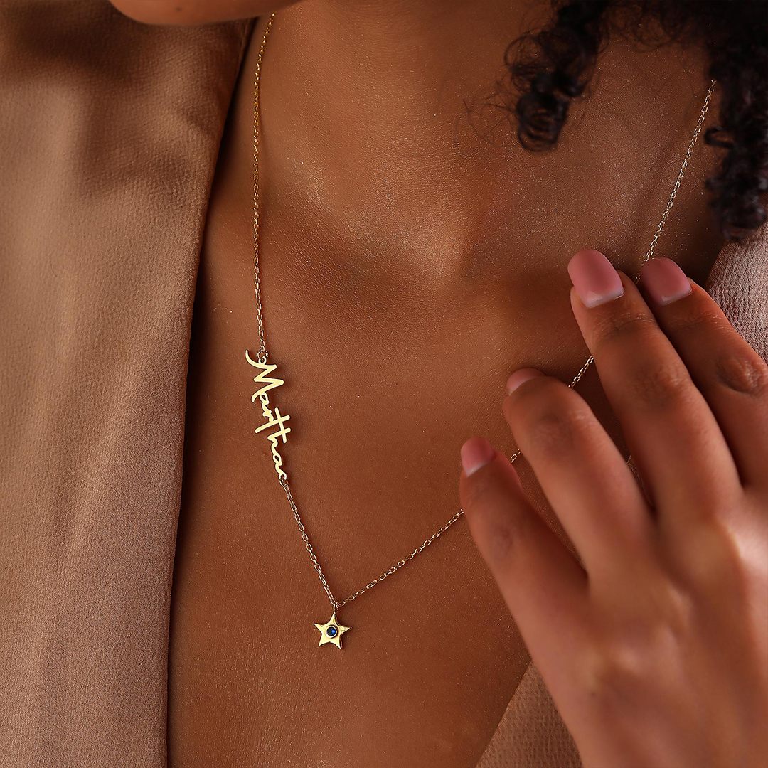 Autism Awareness Personalized Stone And Name Necklace