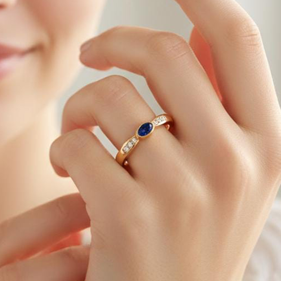 Choosing Me Oval Blue Sapphire Ring
