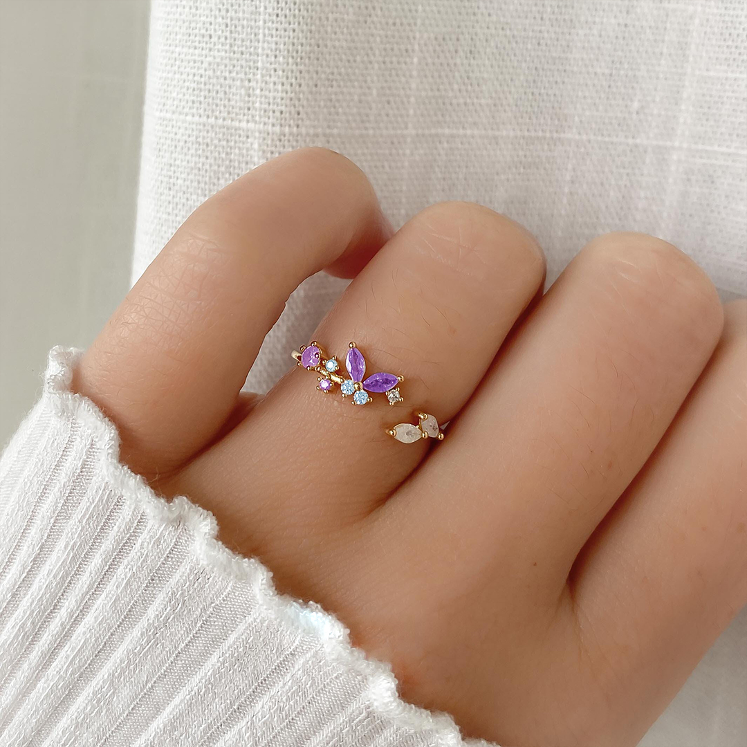 Thyroid Healing Wings Butterfly Ring