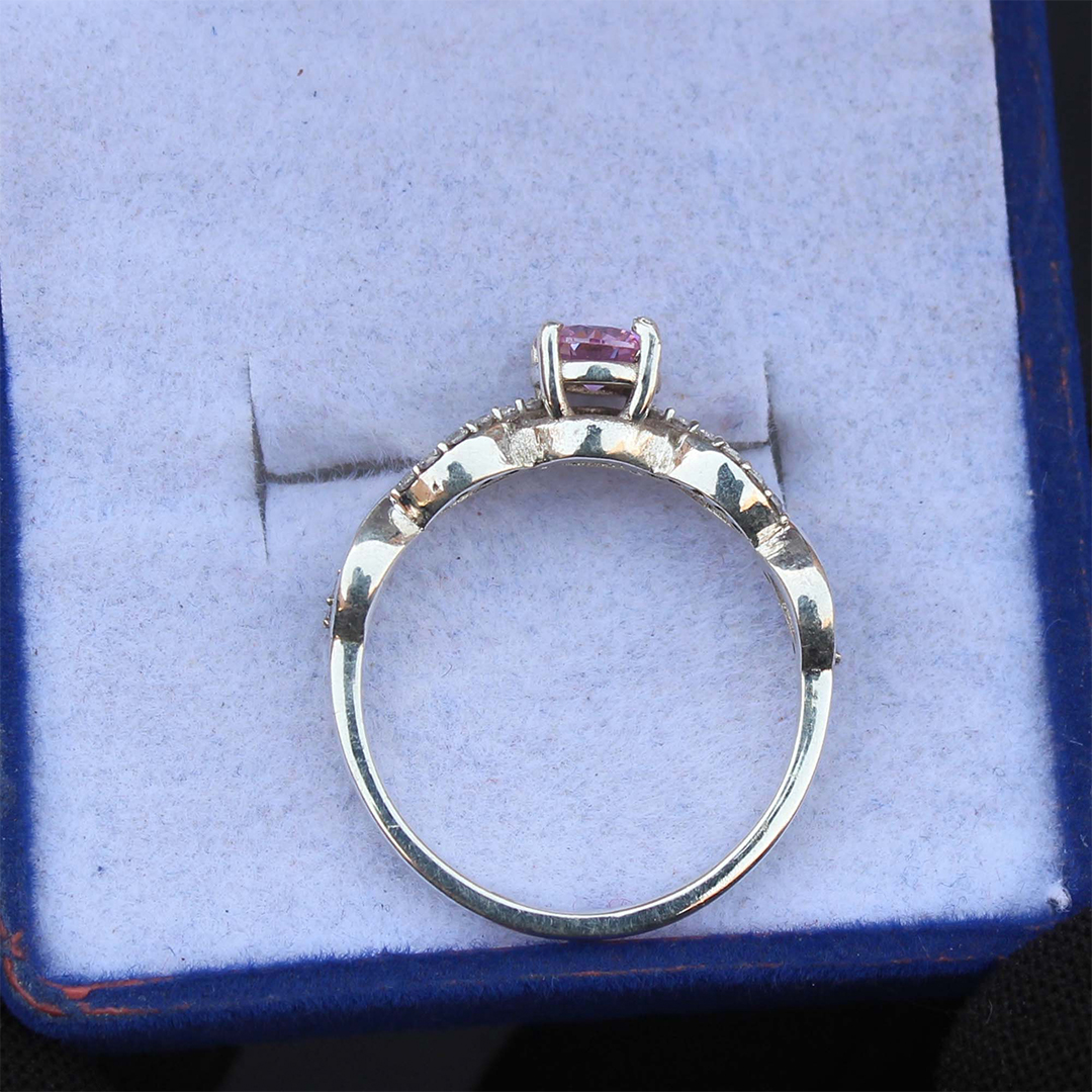 Breast Cancer Awareness I Am Enough Pink Sapphire Ring