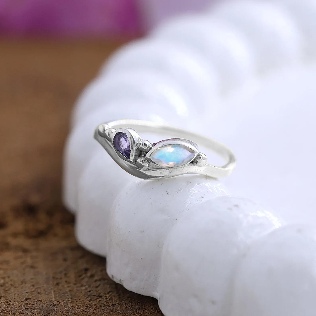 Always Worth Your Love Alzheimer’s and Dementia Awareness Purple Opal Ring