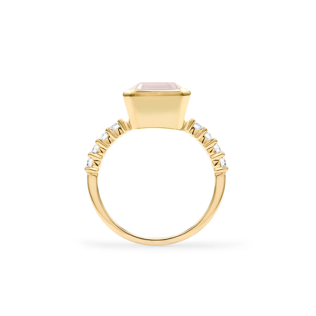 Breast Cancer I Am Enough Rose Quartz Ring