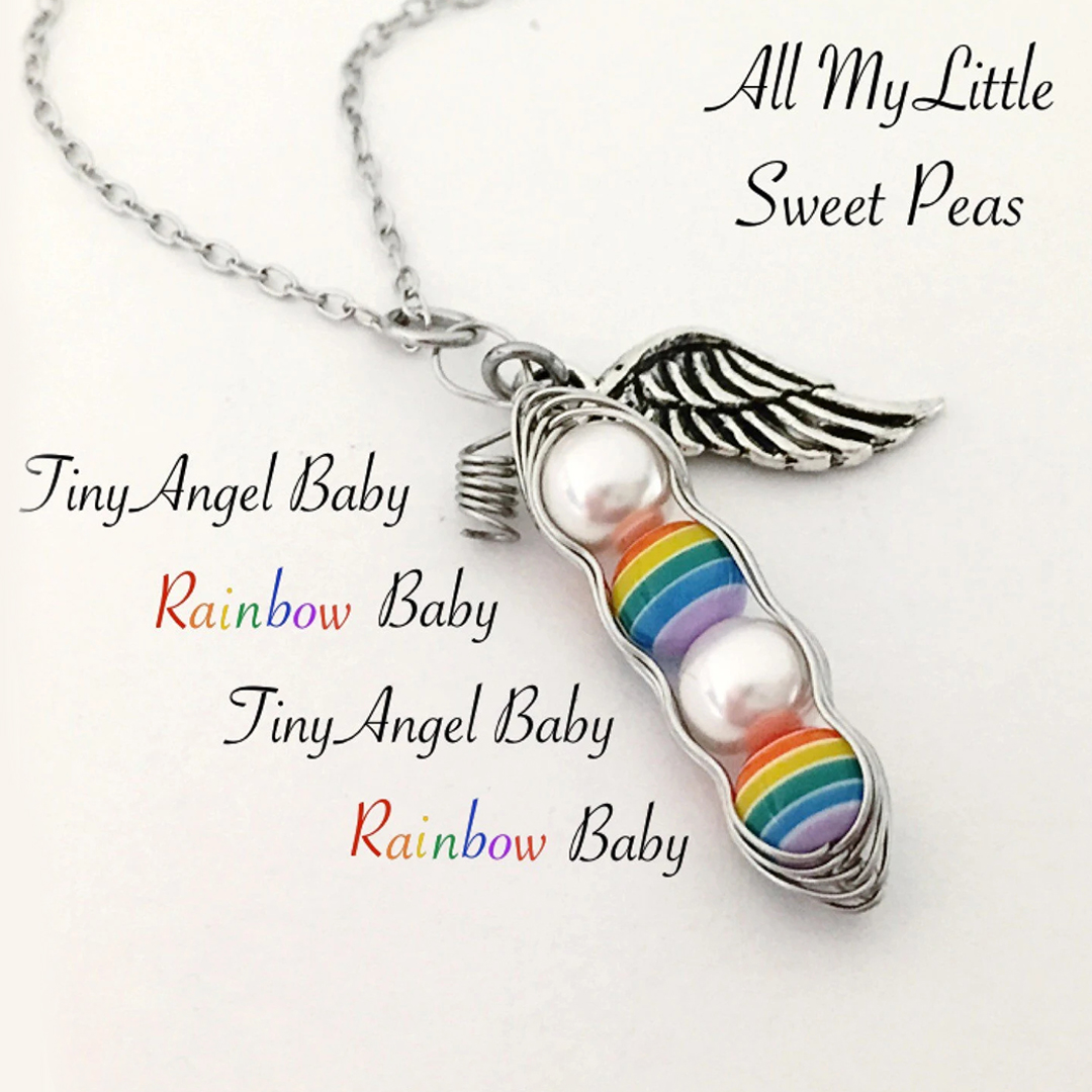 Rainbow Baby Sweet Pea Necklace
