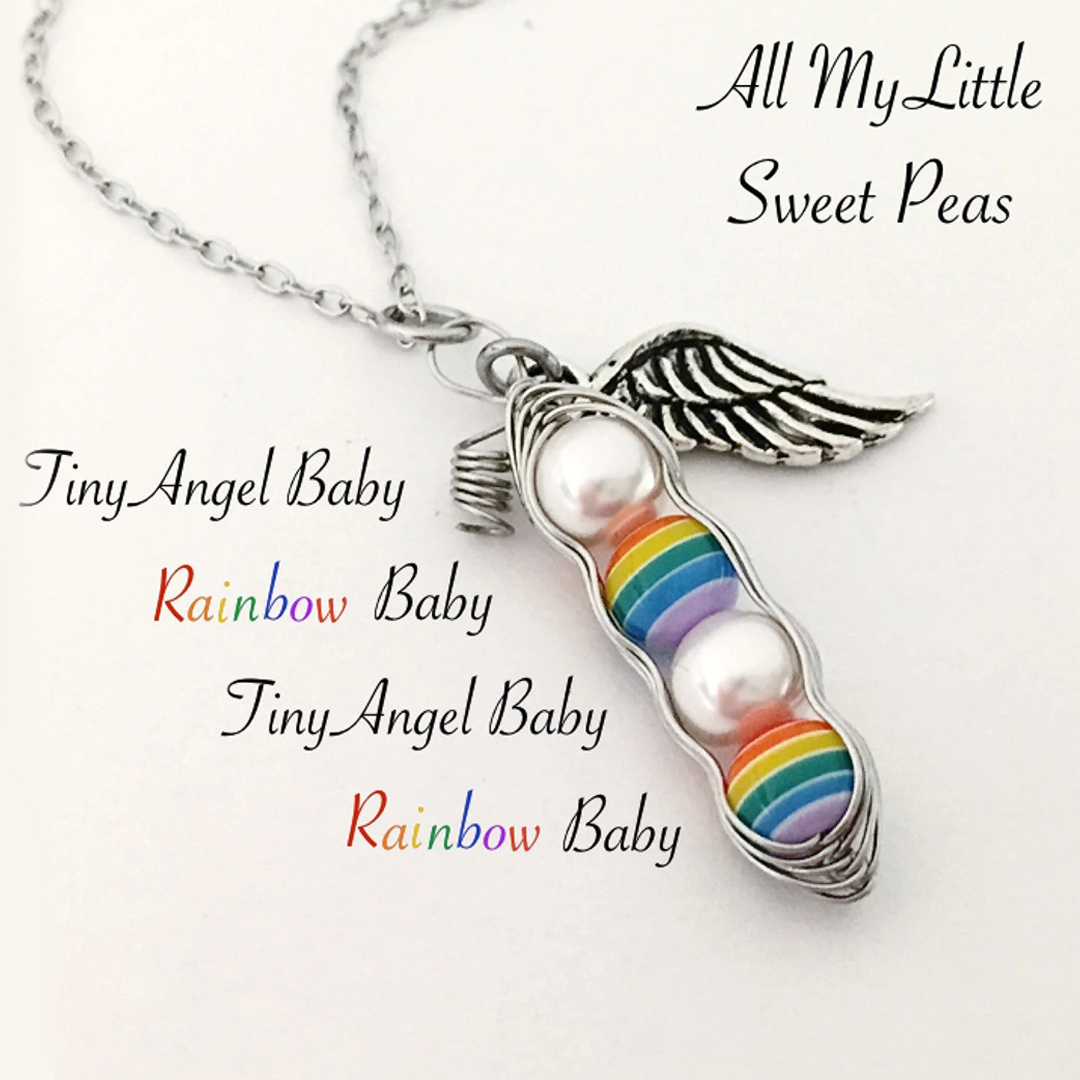 Rainbow Baby Sweet Pea Necklace