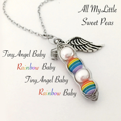Rainbow Baby Sweet Pea Necklace