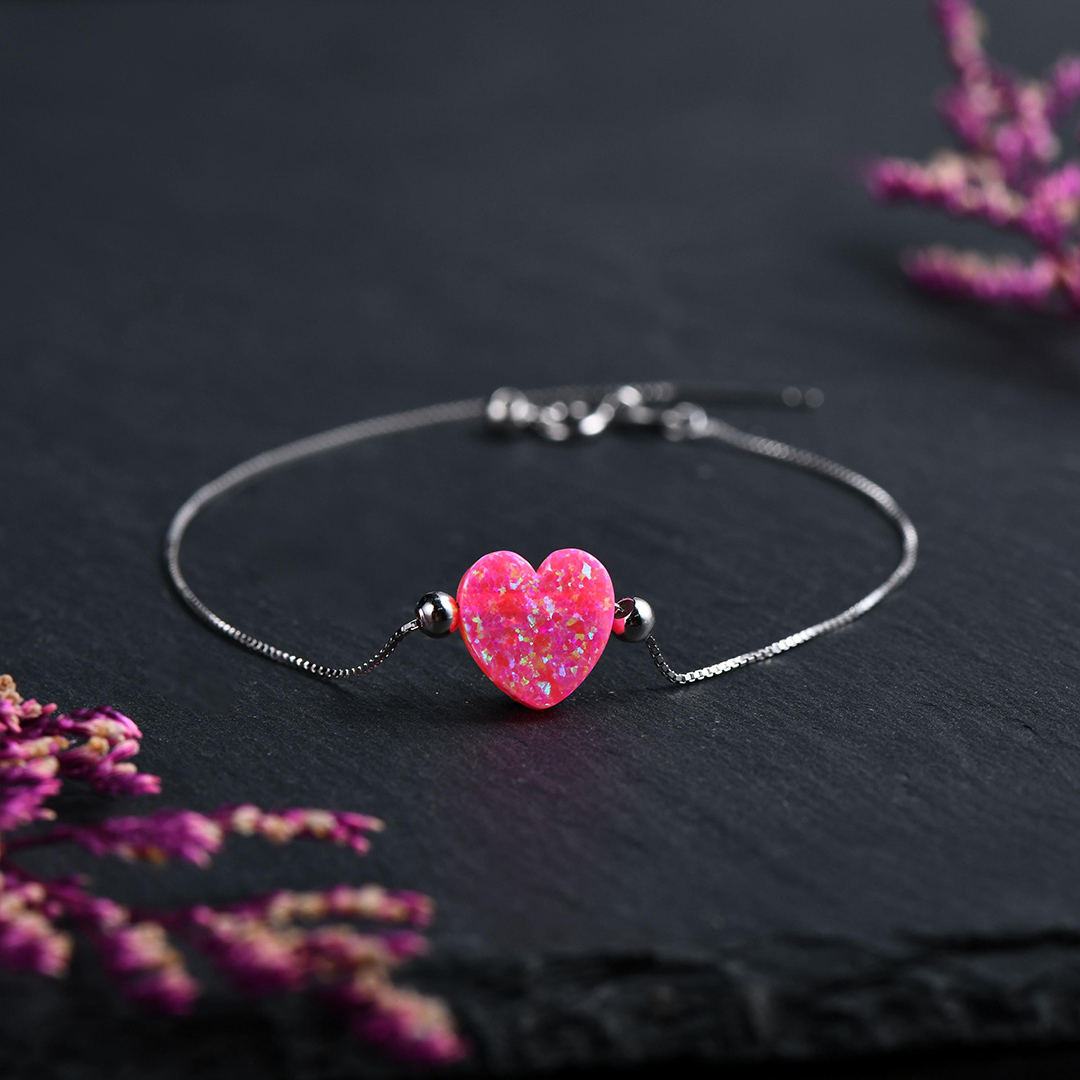 Self Love Red Heart Opal Bracelet