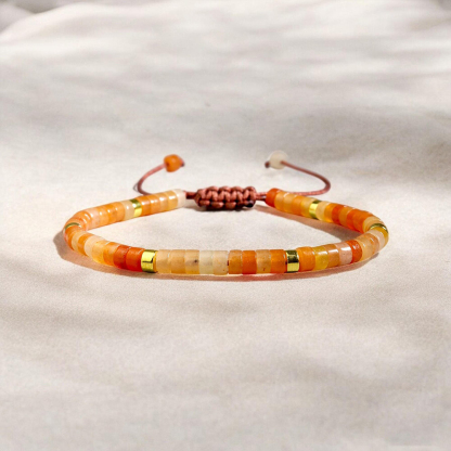 Multiple Sclerosis Awareness Natural Carnelian Stone Bracelet