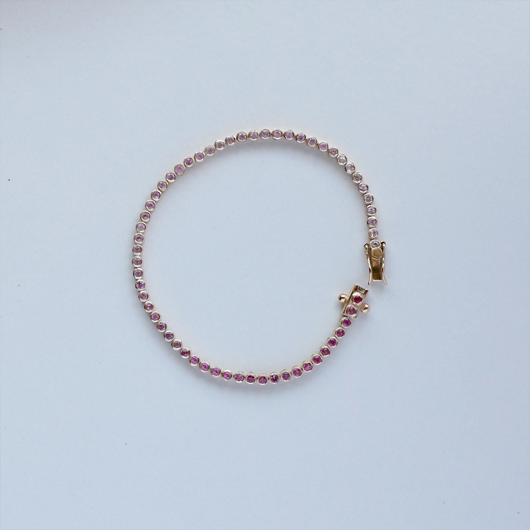 Breast Cancer Awareness Strength in Self-Love Pink Sapphire Bracelet