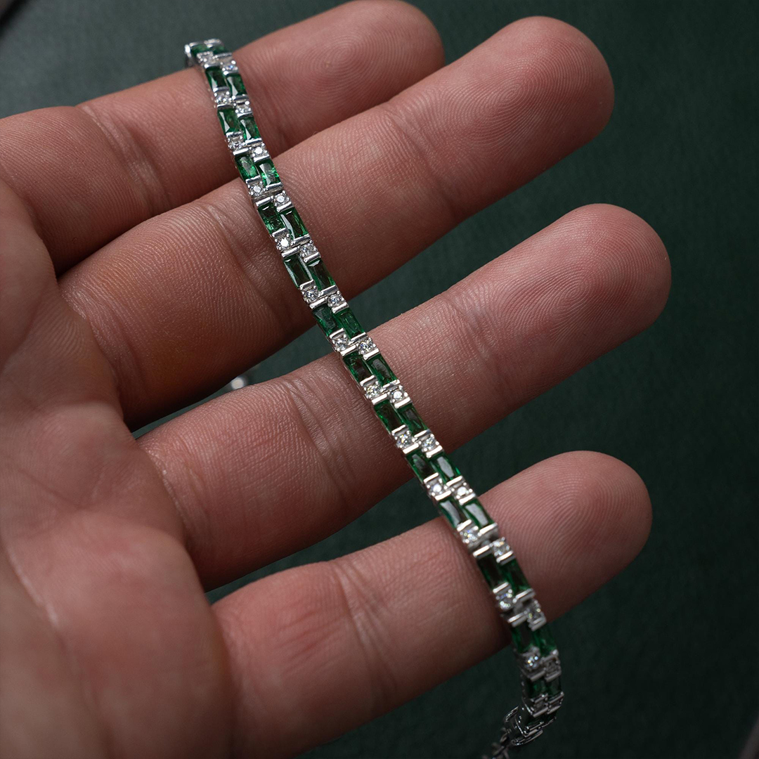 Kidney Disease Awareness Men Green Tennis Bracelet